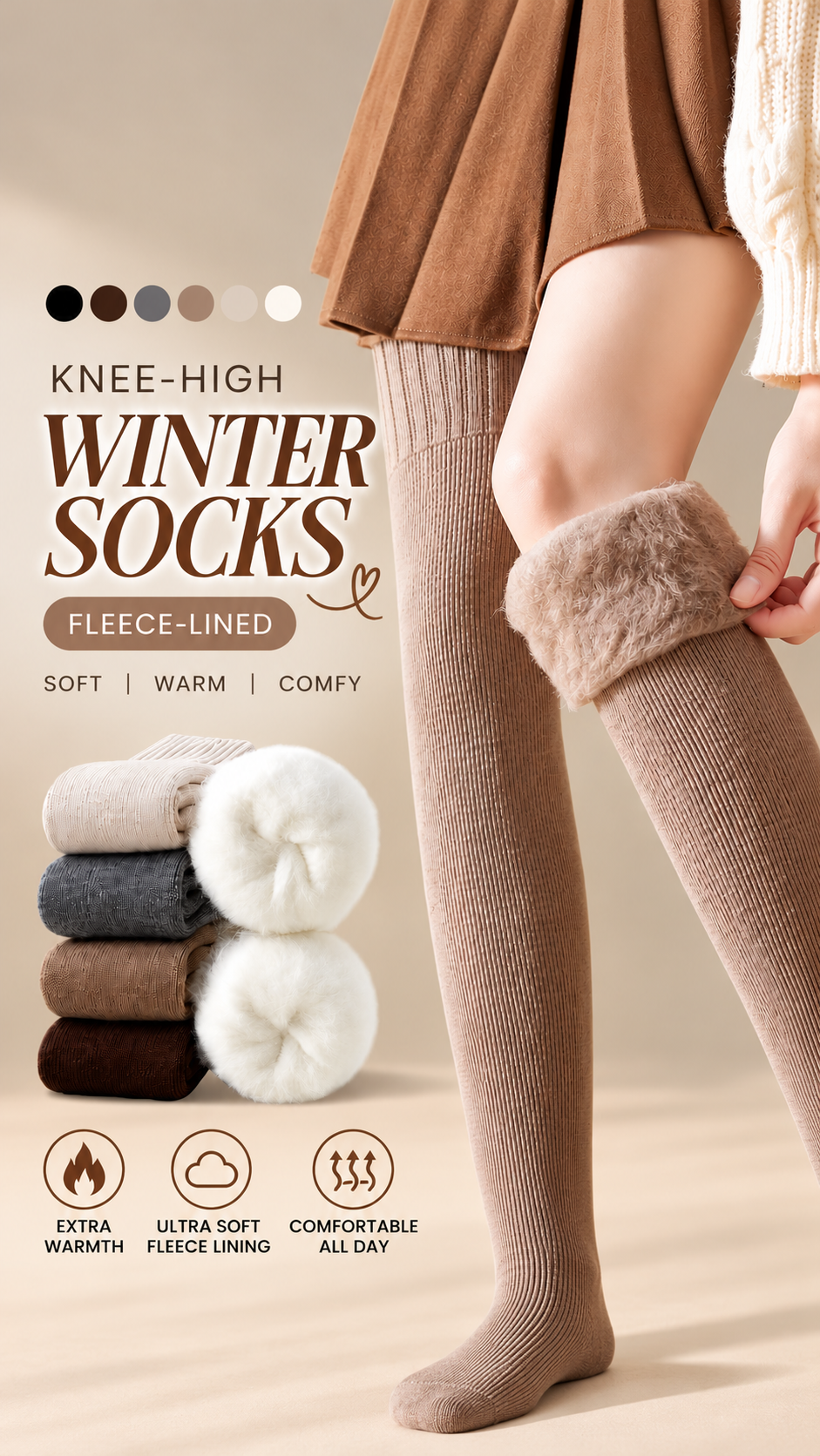 Cozy Fleece-Lined Winter Socks